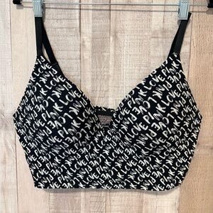 Victoria's Secret Black and White Love Print Bra